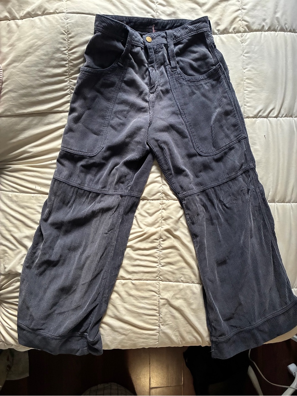 Urban Outfitters Navy Blue Wide-Leg Corduroy Jeans